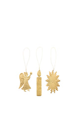 Brass Ornaments - Luminous Golden S/3pcs