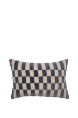 Checkerboard Cushion Cover Rectangular Mineral Blue