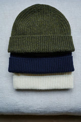 Fisherman Beanie Lambswool & Cashmere - Moss Green