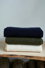 Fisherman Scarf Cashmere & Lambswool - Moss Green