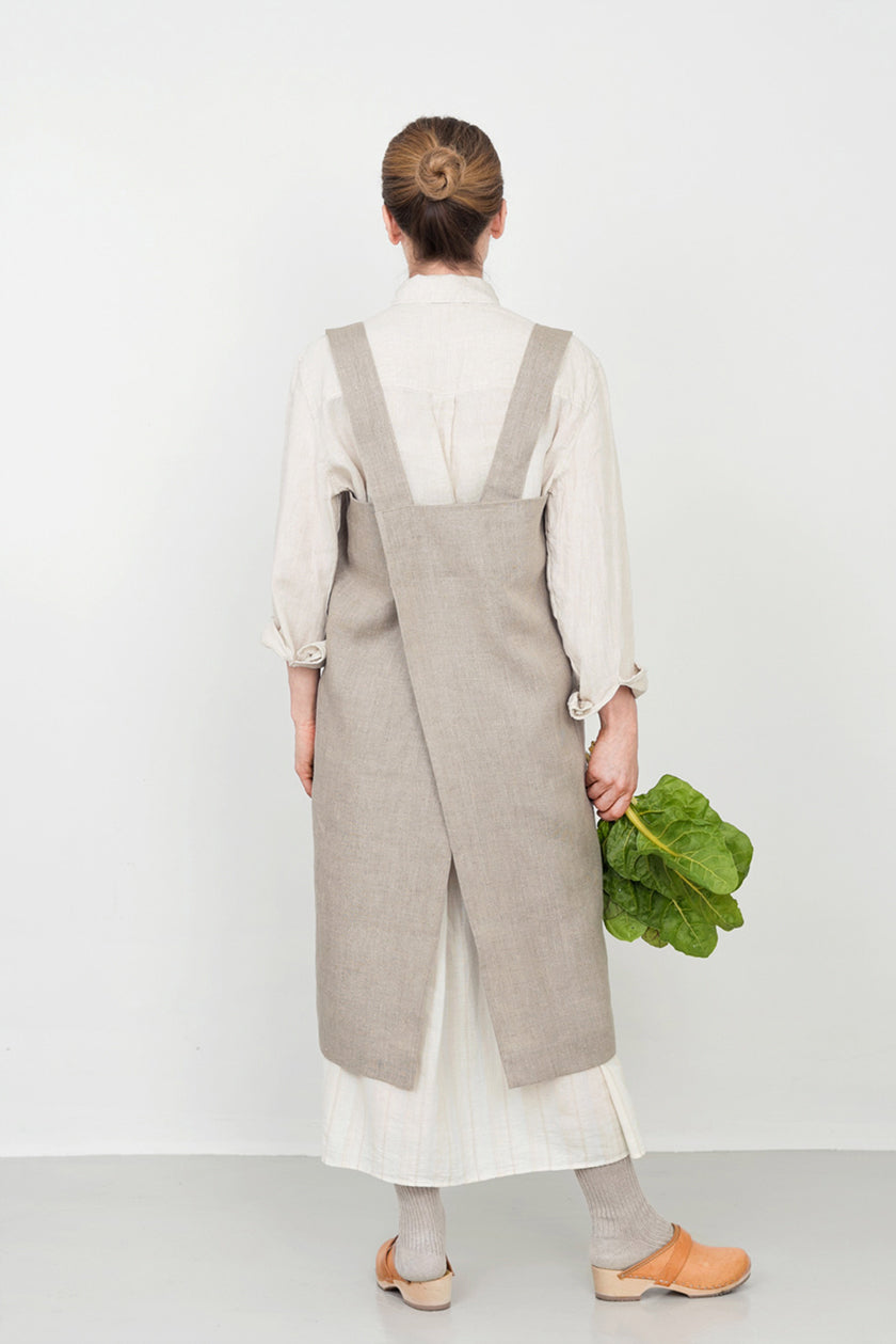 Linen Square Cross Apron Natural – Niki Jones