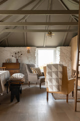 Checkerboard Cushion Cover Square Golden Lichen