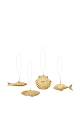 Brass Ornaments - Marine Golden S/4pcs