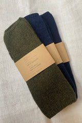Wrist Warmers in Cashmere Mix - Indigo