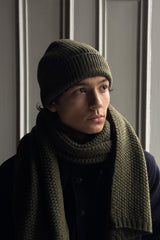 Fisherman Beanie Lambswool & Cashmere - Moss Green