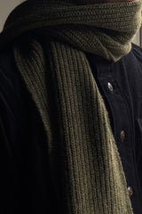Fisherman Scarf Cashmere & Lambswool - Moss Green