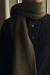 Fisherman Scarf Cashmere & Lambswool - Moss Green