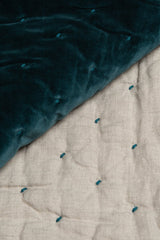 Velvet Linen Throw Lomond Teal (Sale)