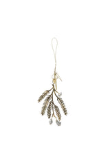 Brass White Berry Pine Branch