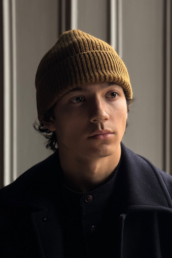 Fisherman Beanie Lambswool & Cashmere - Old Gold