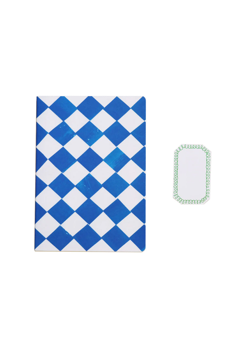 Blue and White Chequered A5 Sketch Notebook