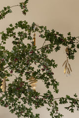 Brass White Berry Pine Branch