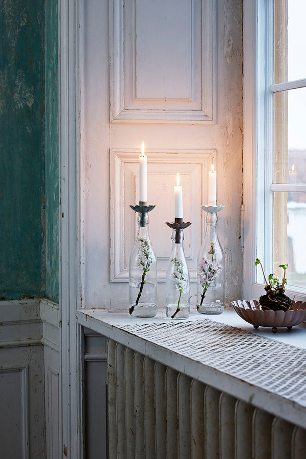 Candle Holder for Bottle Ingrid Antique White
