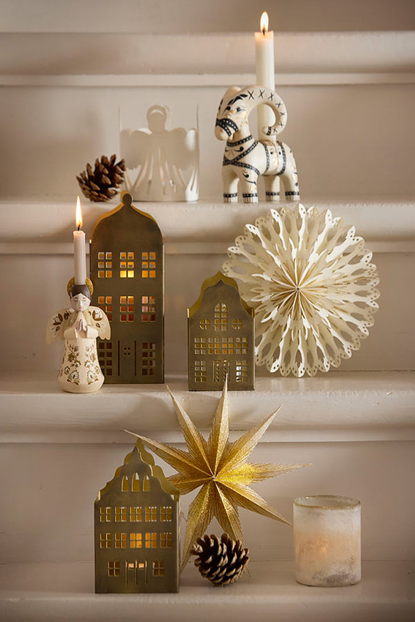 Candle Holder Townhouse Golden