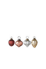 Glass Ornaments - Gala Carnelian S/4pcs