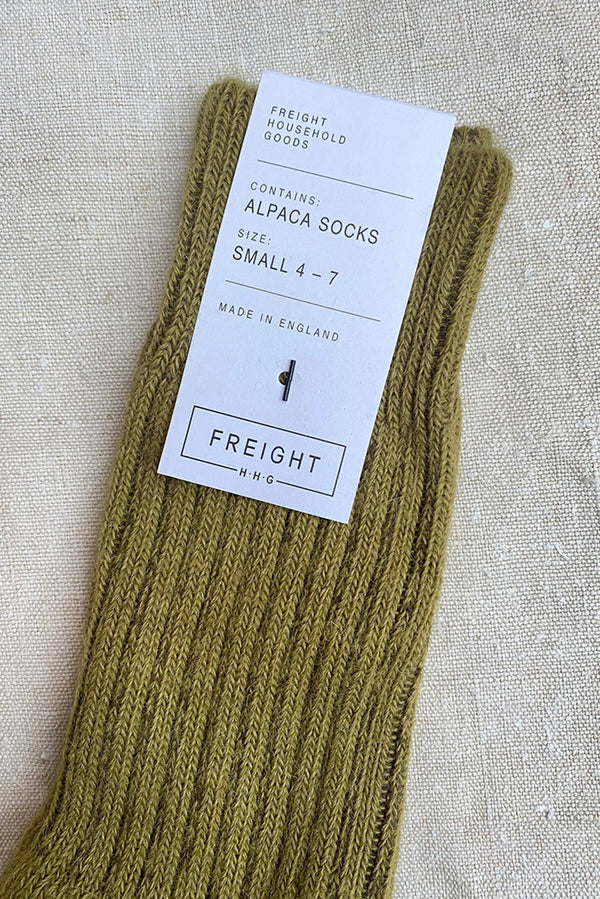 Alpaca Socks with Cushioned Sole- Greengage
