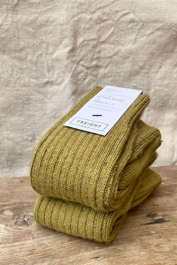 Alpaca Socks with Cushioned Sole- Greengage