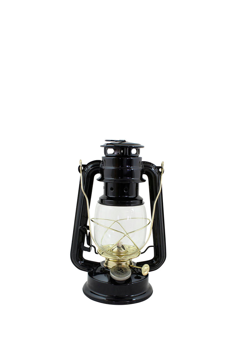 Hurricane Lantern in Black/ Brass Small