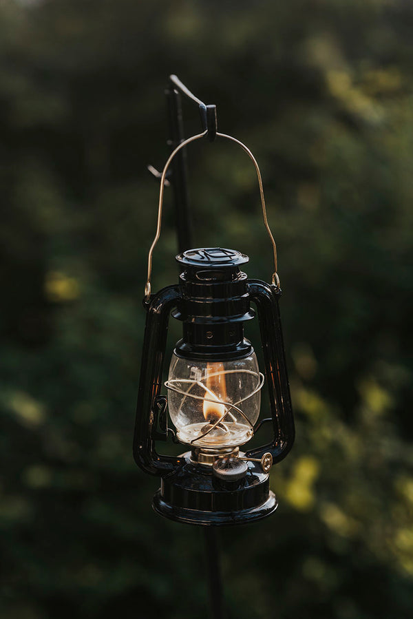 Hurricane Lantern in Black/ Brass Small