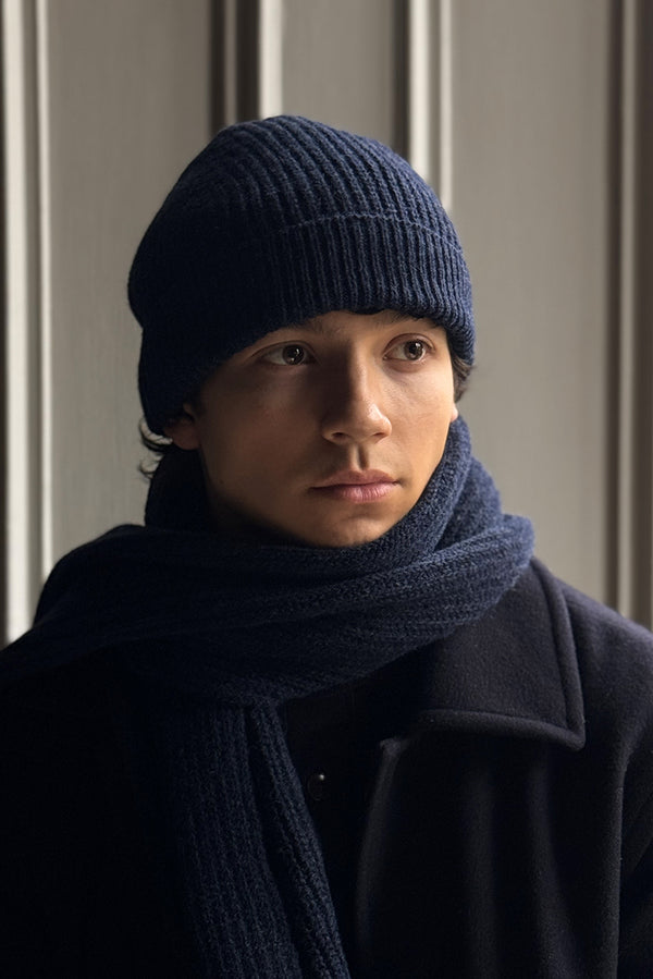 Fisherman Scarf Cashmere & Lambswool - Indigo