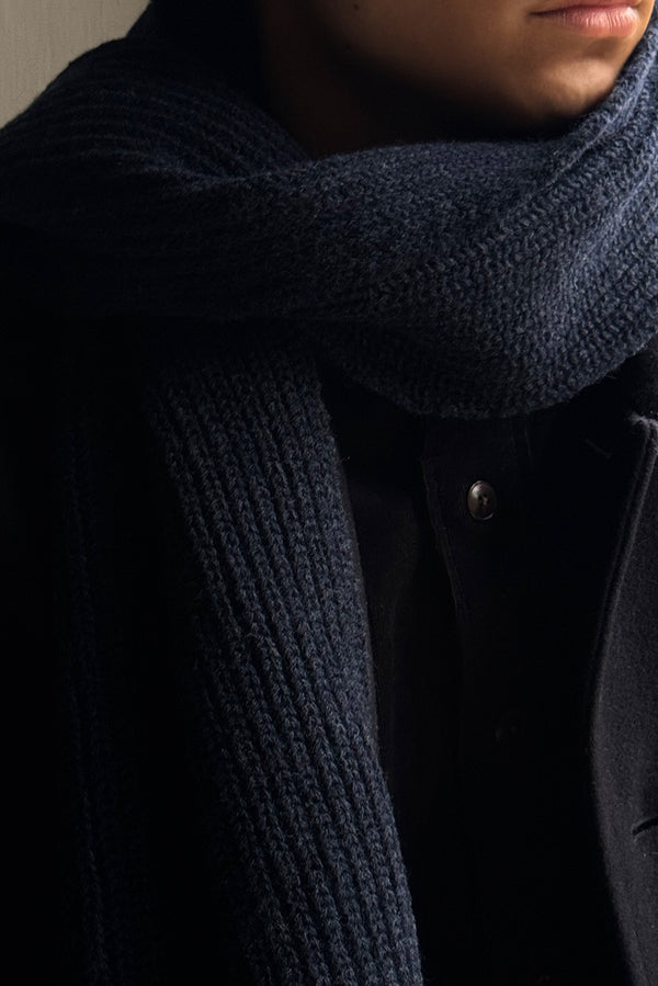 Fisherman Scarf Cashmere & Lambswool - Indigo