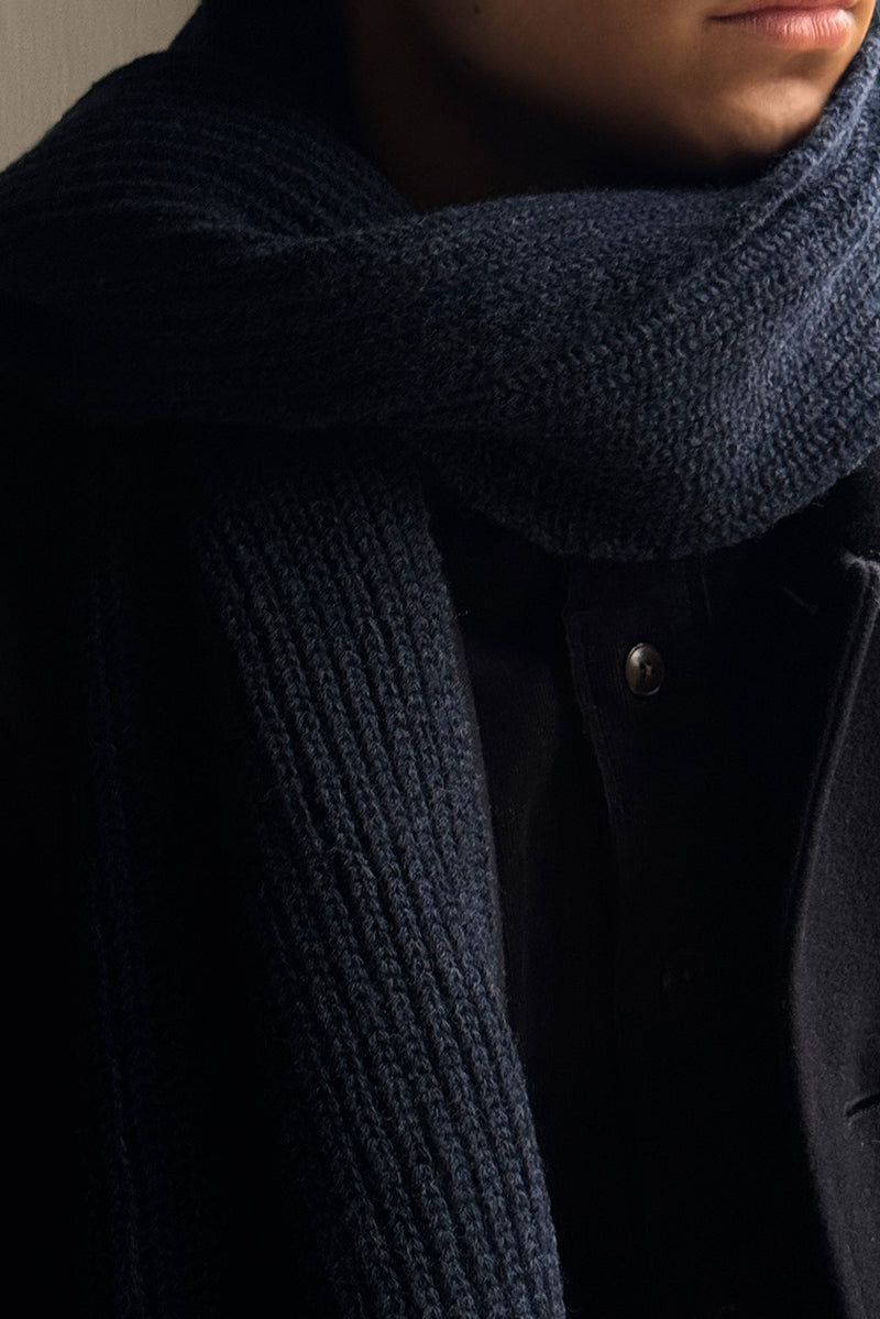 Fisherman Scarf Cashmere & Lambswool - Indigo