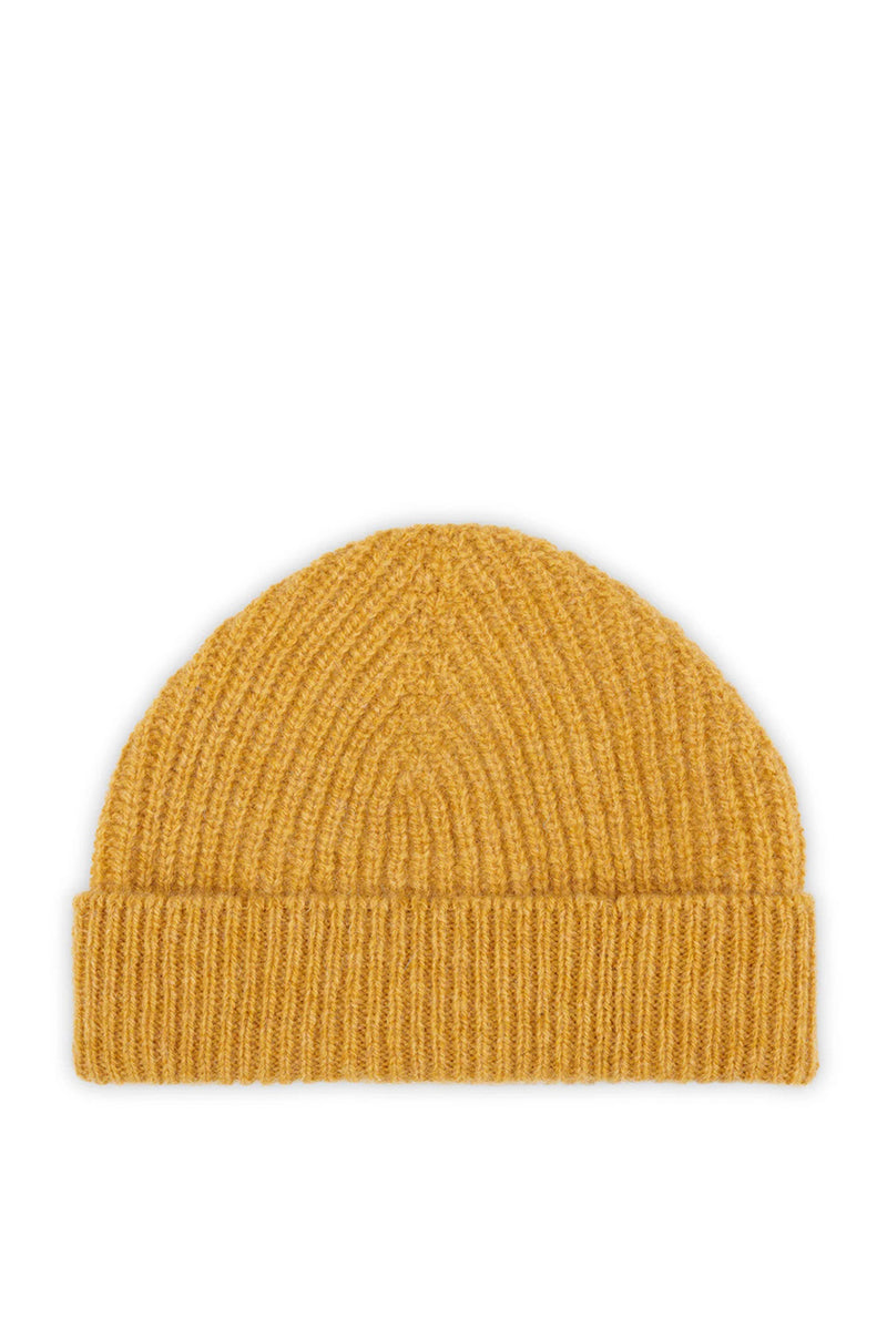Fisherman Beanie Lambswool - Ochre
