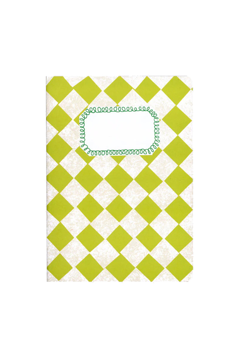 Lime Green Chequered A5 Sketch Notebook