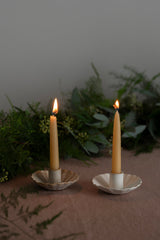 Fluted Candle Holder Small- White