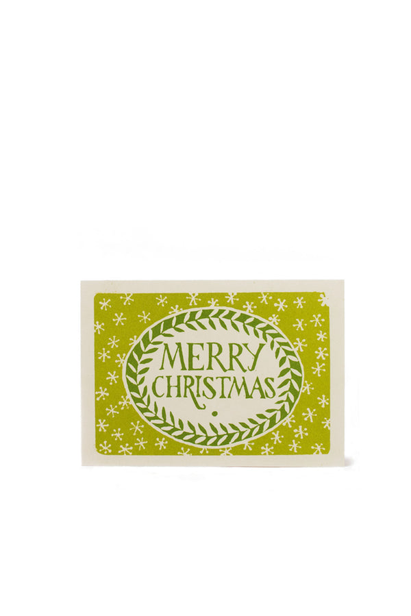 Pack of Ten Merry Christmas Cards Sap & Green