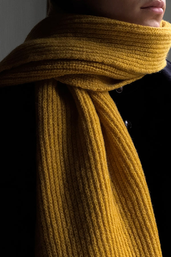 Fisherman Scarf Lambswool - Ochre