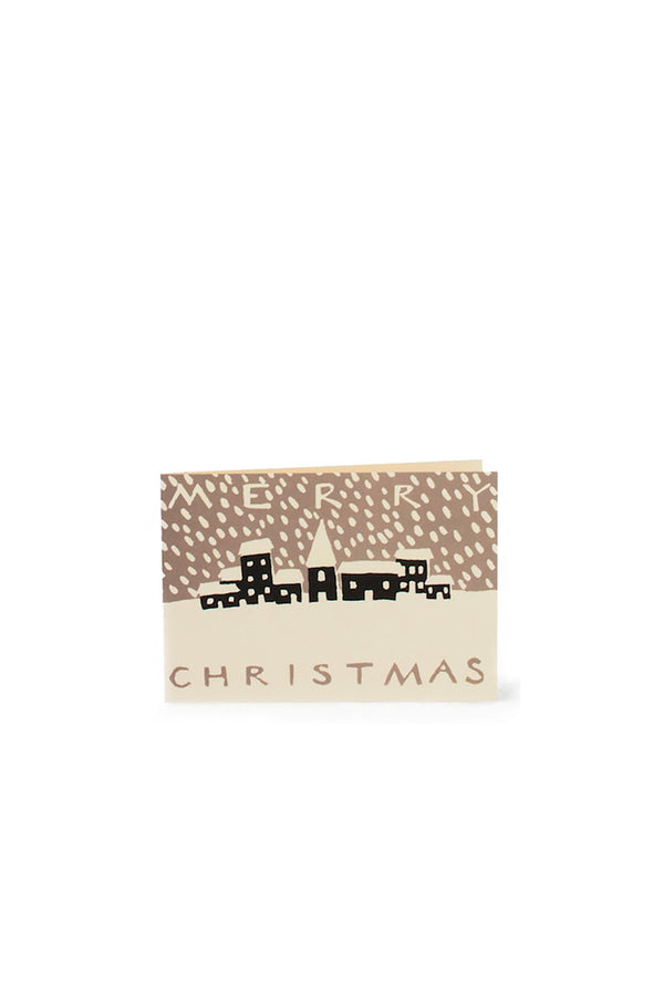 Pack of Six Small Cards Merry Christmas Snowy Town