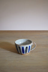 Pip Hartle Indigo & Black Stripe Tea Cup