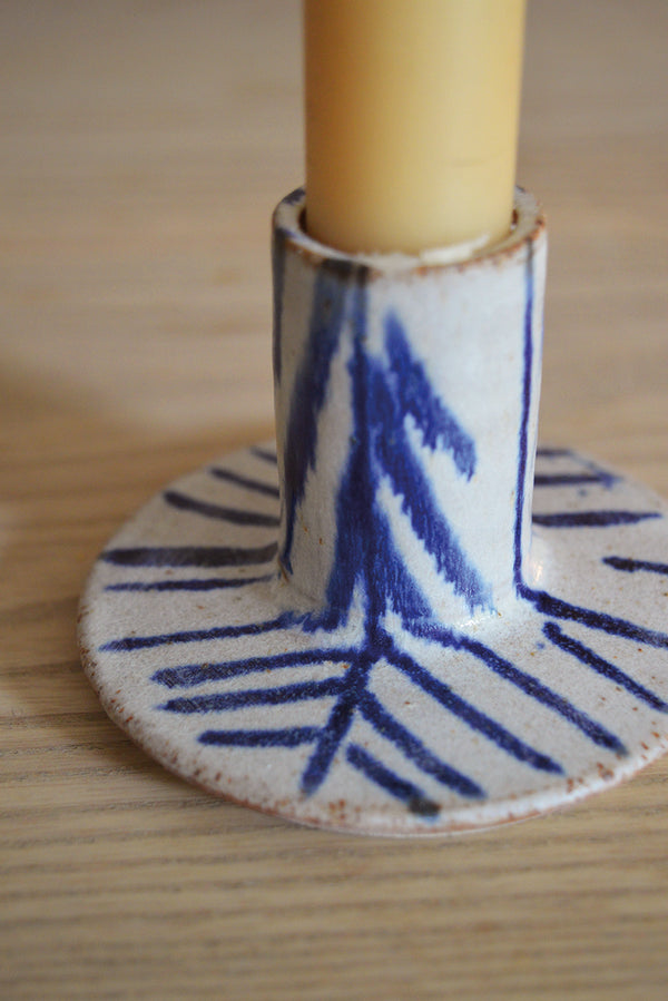 Pip Hartle Indigo Feather Candleholder