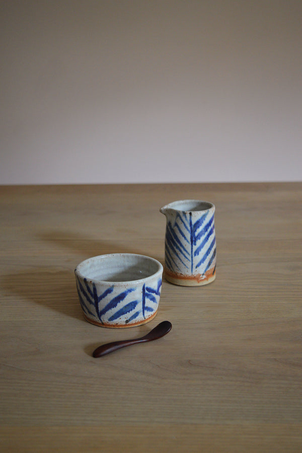 Pip Hartle Indigo Feather Sugar Bowl