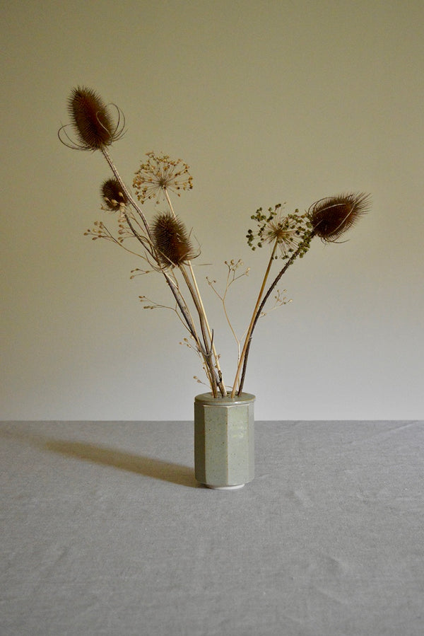 Faceted Flower Frog- Olive Flecked