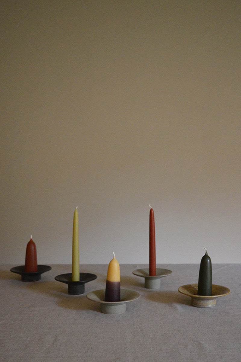 Stumpie Candleholder- Olive Flecked