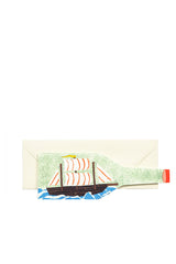Ship in a Bottle nautical card