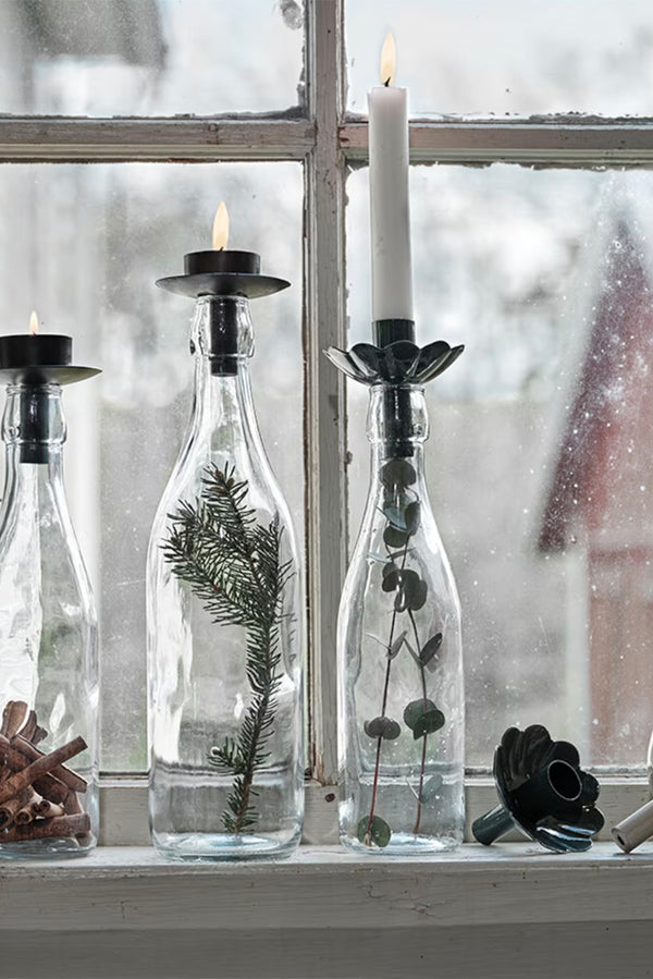 Candle Holder for Bottle Ingrid Dark Green
