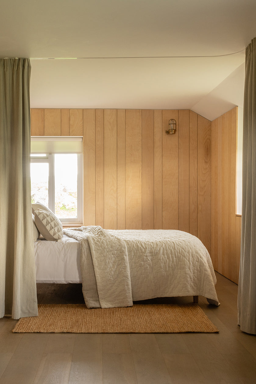 Luxury Velvet Linen Bedspread by Glasgow textile designer Niki Jones