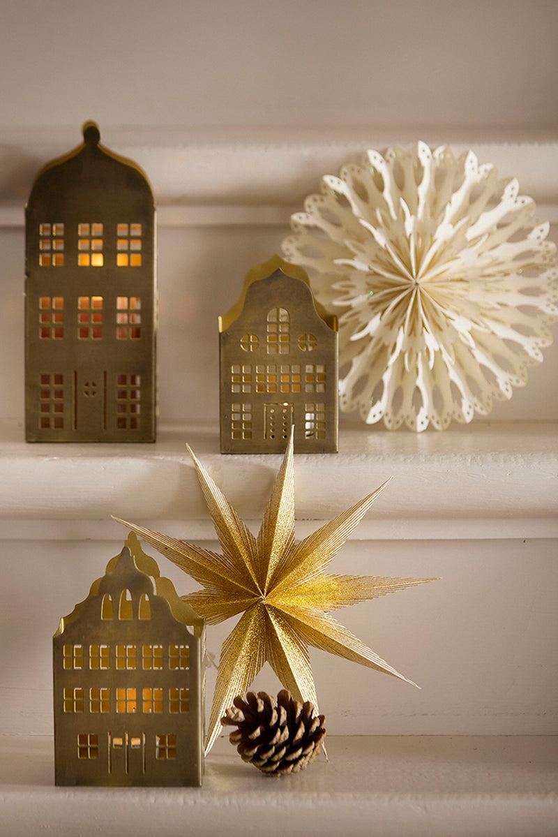 Candle Holder Townhouse Golden