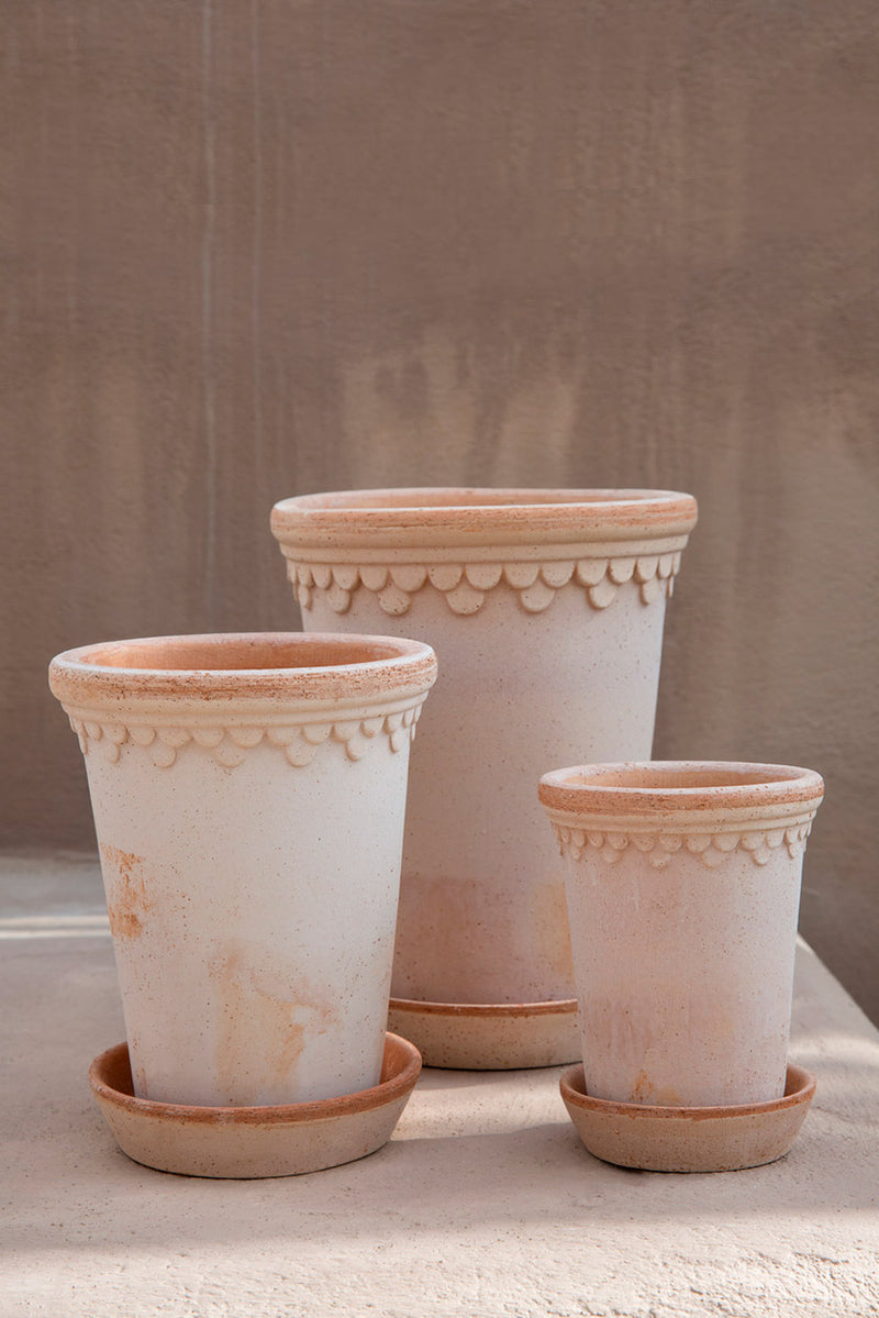 Copenhagen Rose Pot & Saucer Tall