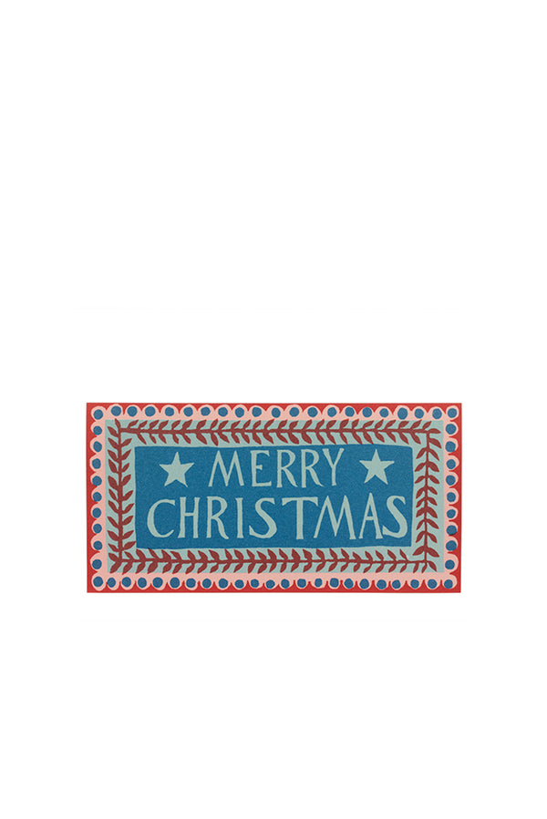 6 Pack Long Card Merry Christmas Pattern
