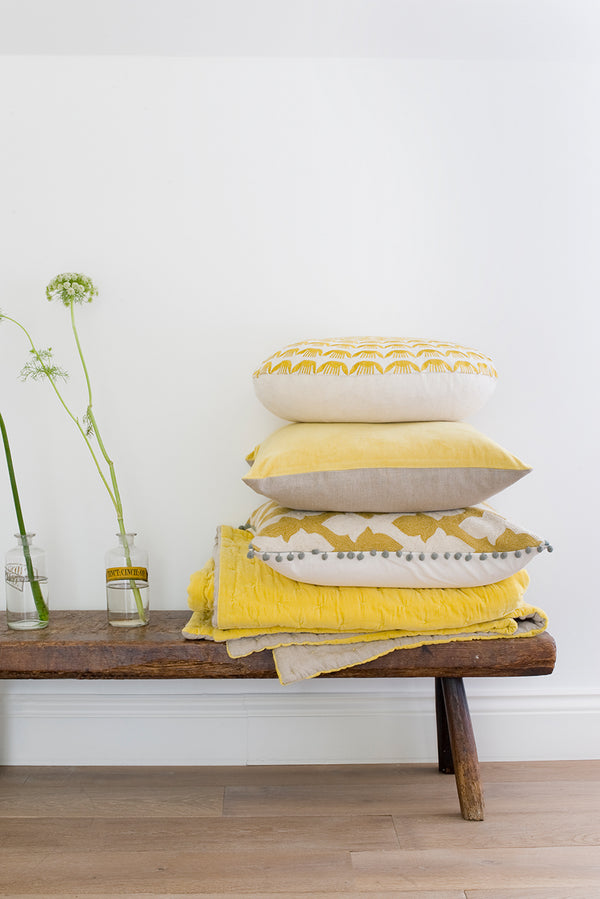 Velvet Linen Square Cushion Cover