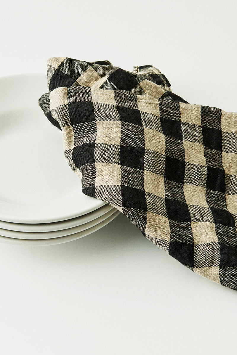 Gingham Linen Kitchen Tea Towel