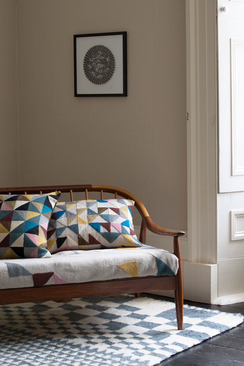 Luxurious Deep Pile Chess Rug by Glasgow textile designer Niki Jones