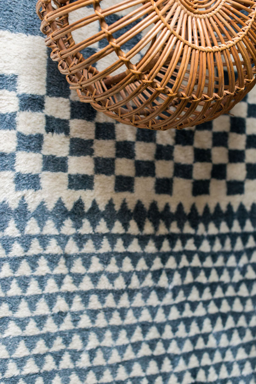 Chess Rug Red Luxurious Deep Pile Chess Rug by Glasgow textile designer Niki Jones