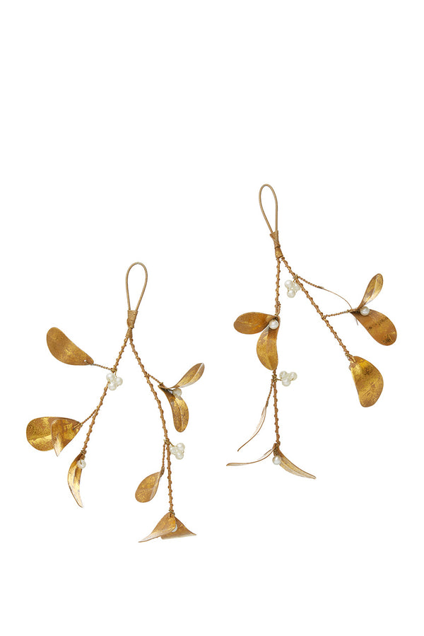 Golden Hanging Mistletoe - Set of 2