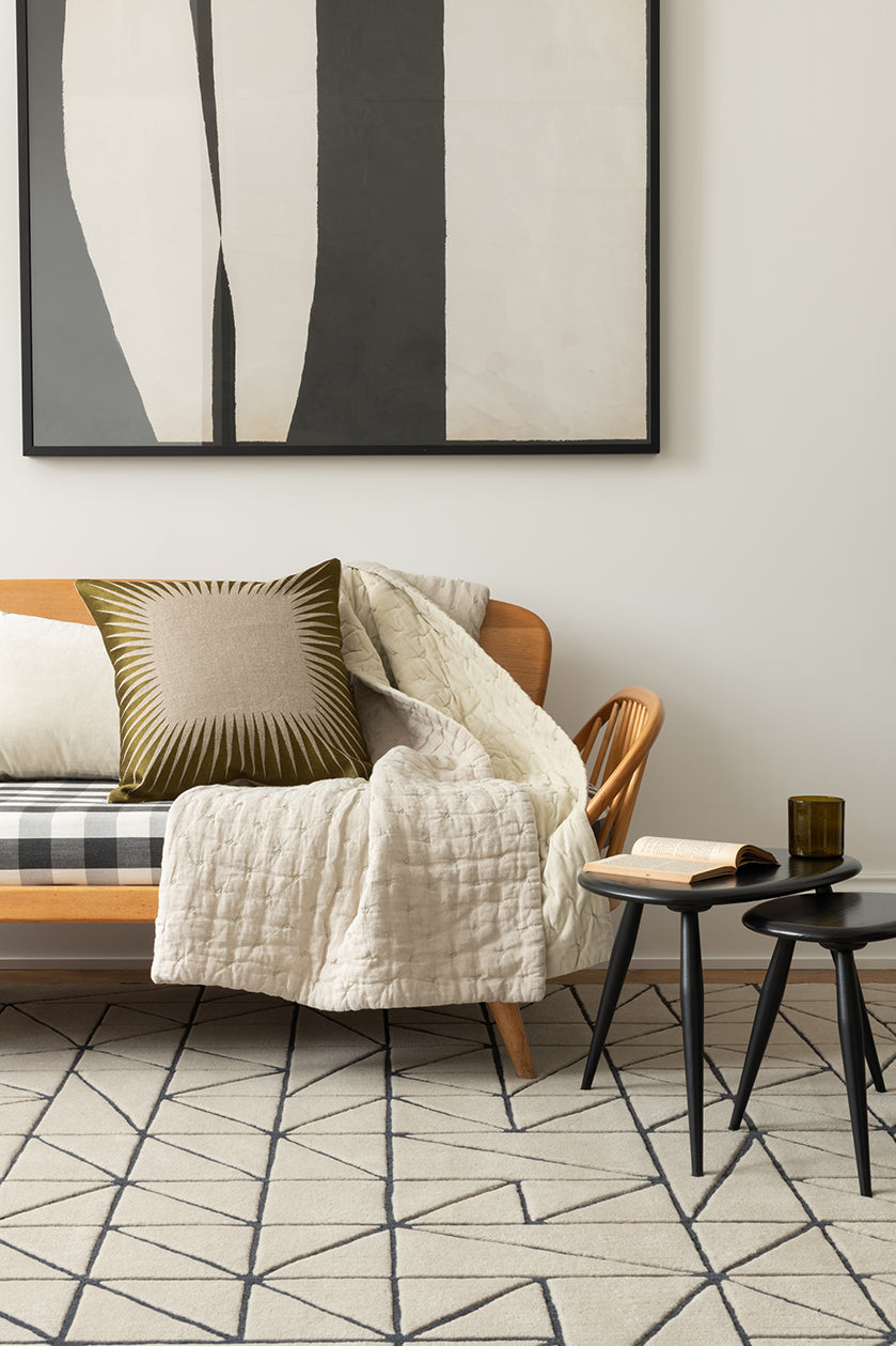Geometric Linear Rug by Scottish textile designer Niki Jones