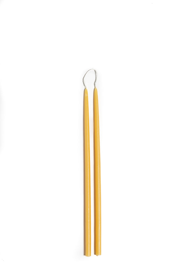 Long Thin Taper Beeswax Candle Pair